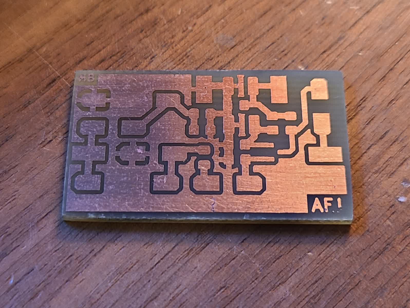 PCB with mask removed