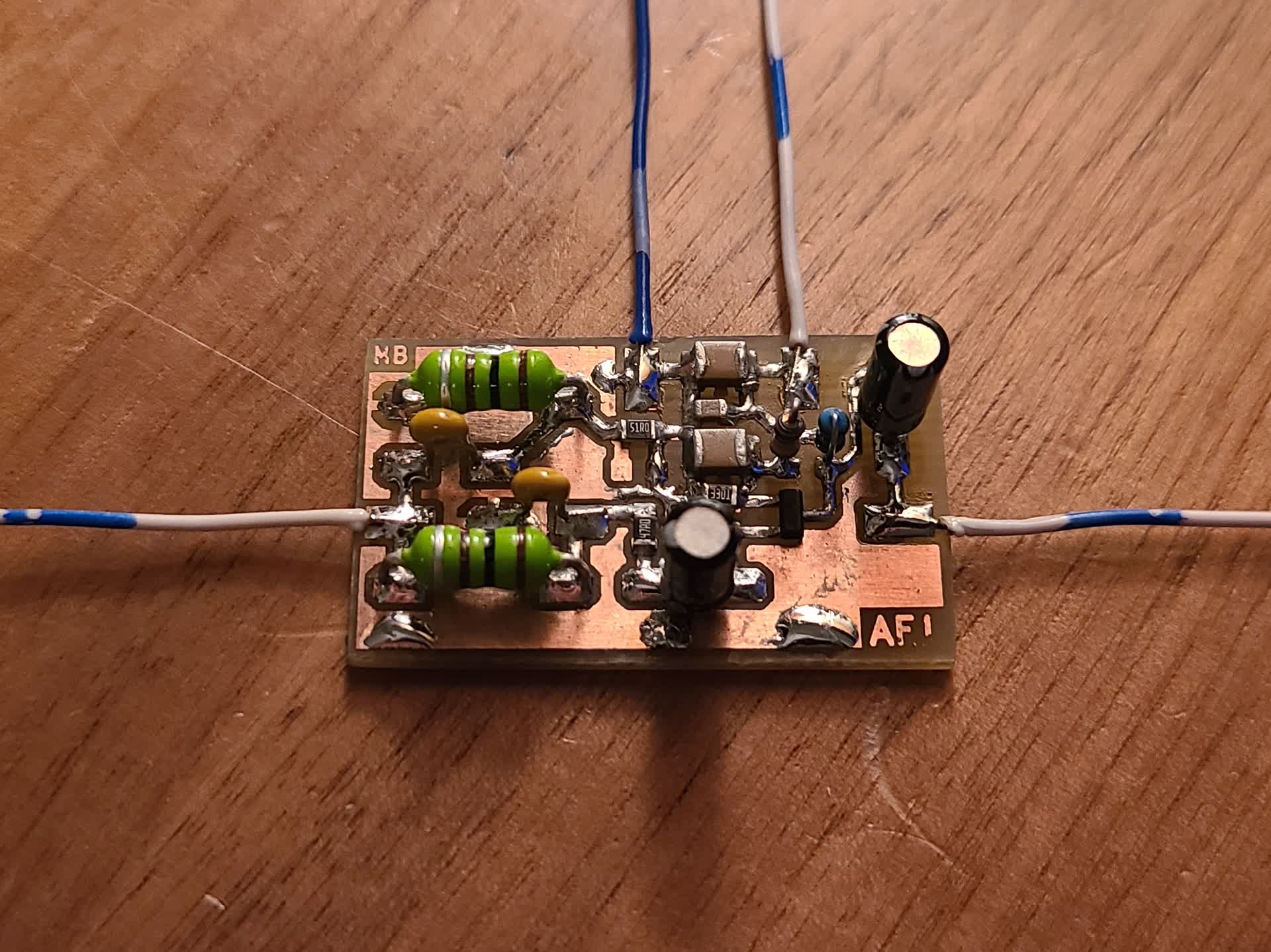 Assembled PCB with Leads