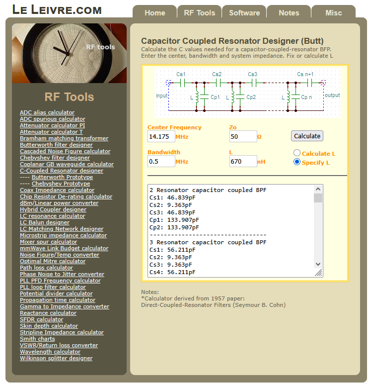 Online Calculator Output