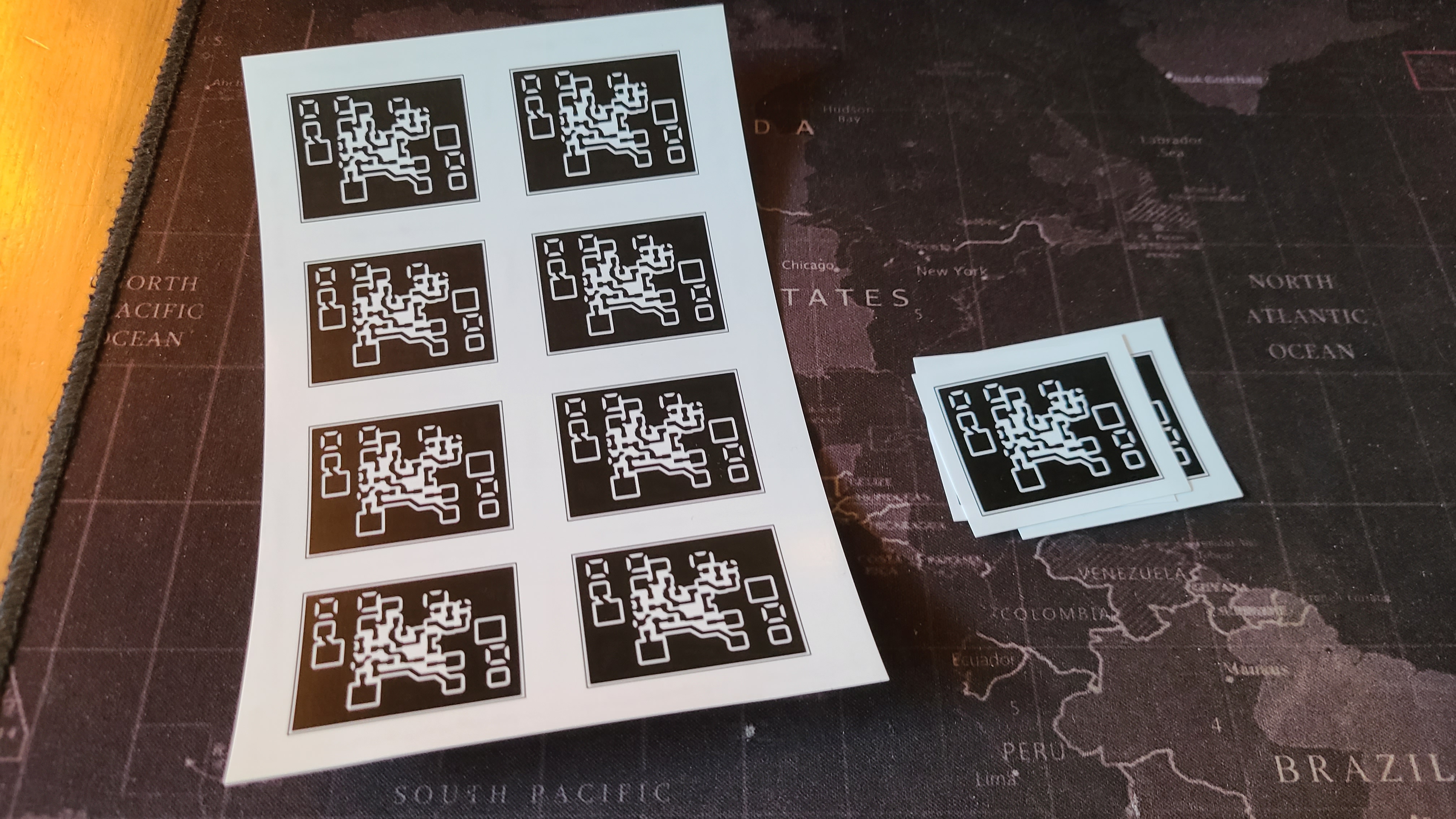 PCB printed on toner transfer paper