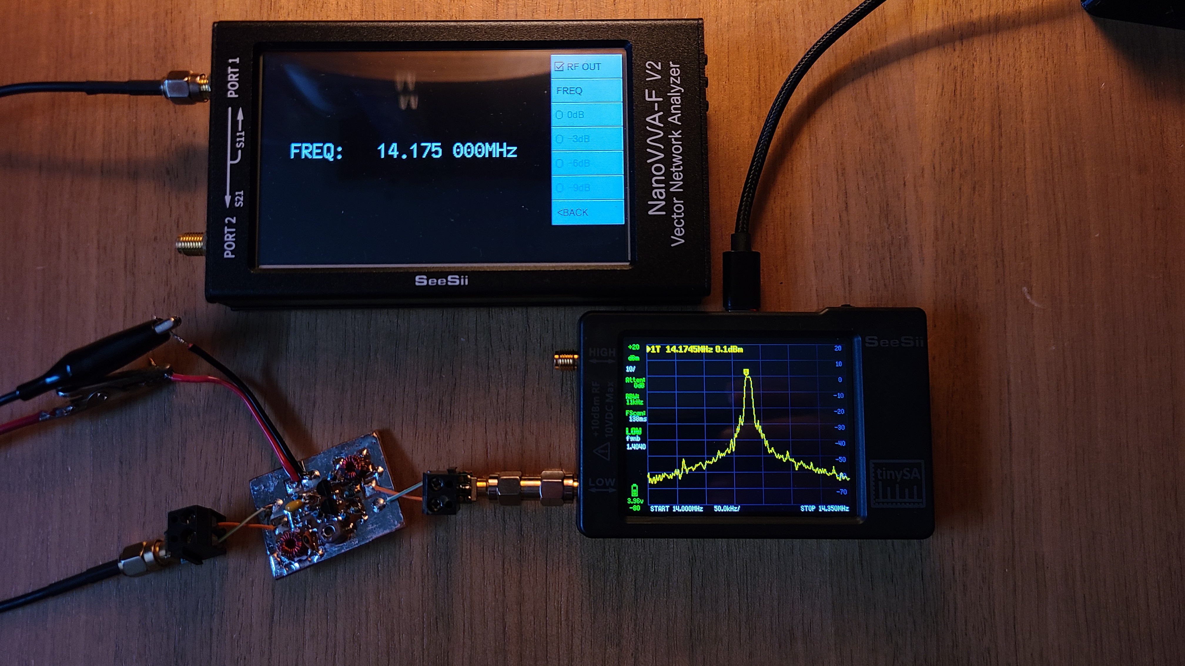 TinySA test setup