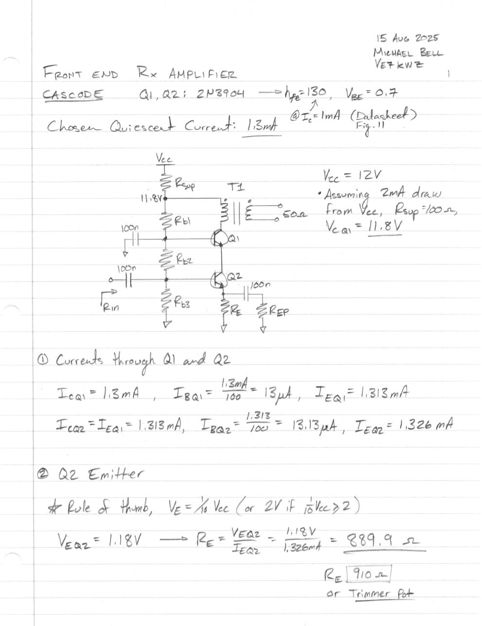 Hand Claculations page 1
