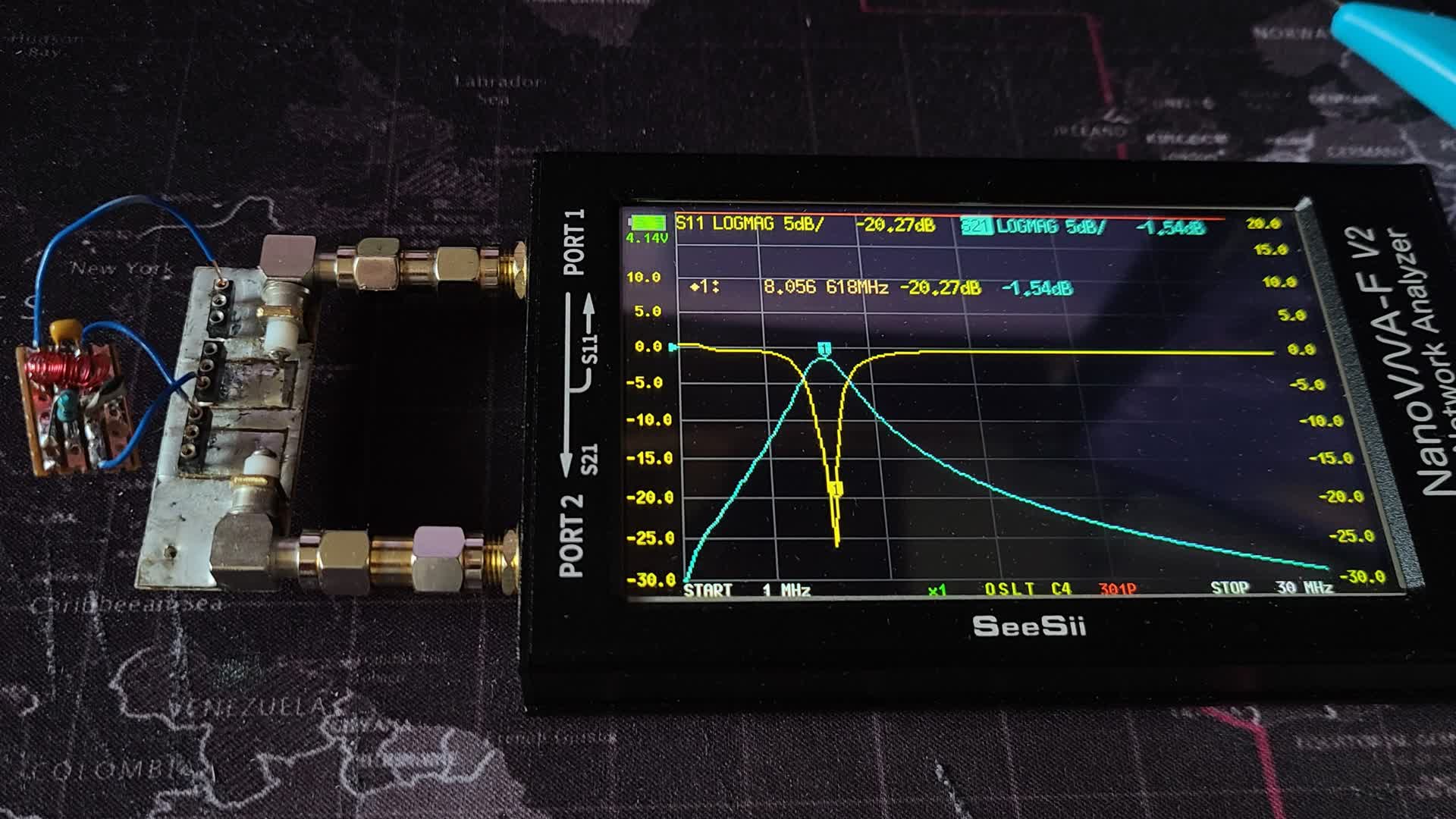 NanoVNA result screen capture