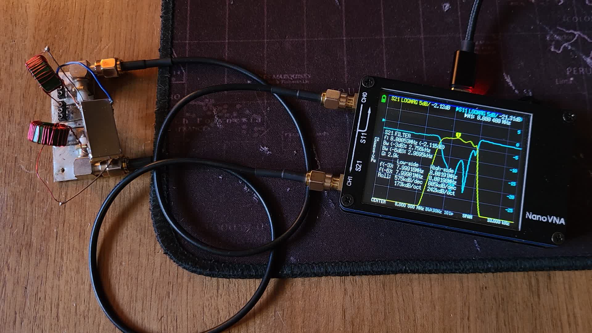 NanoVNA test setup