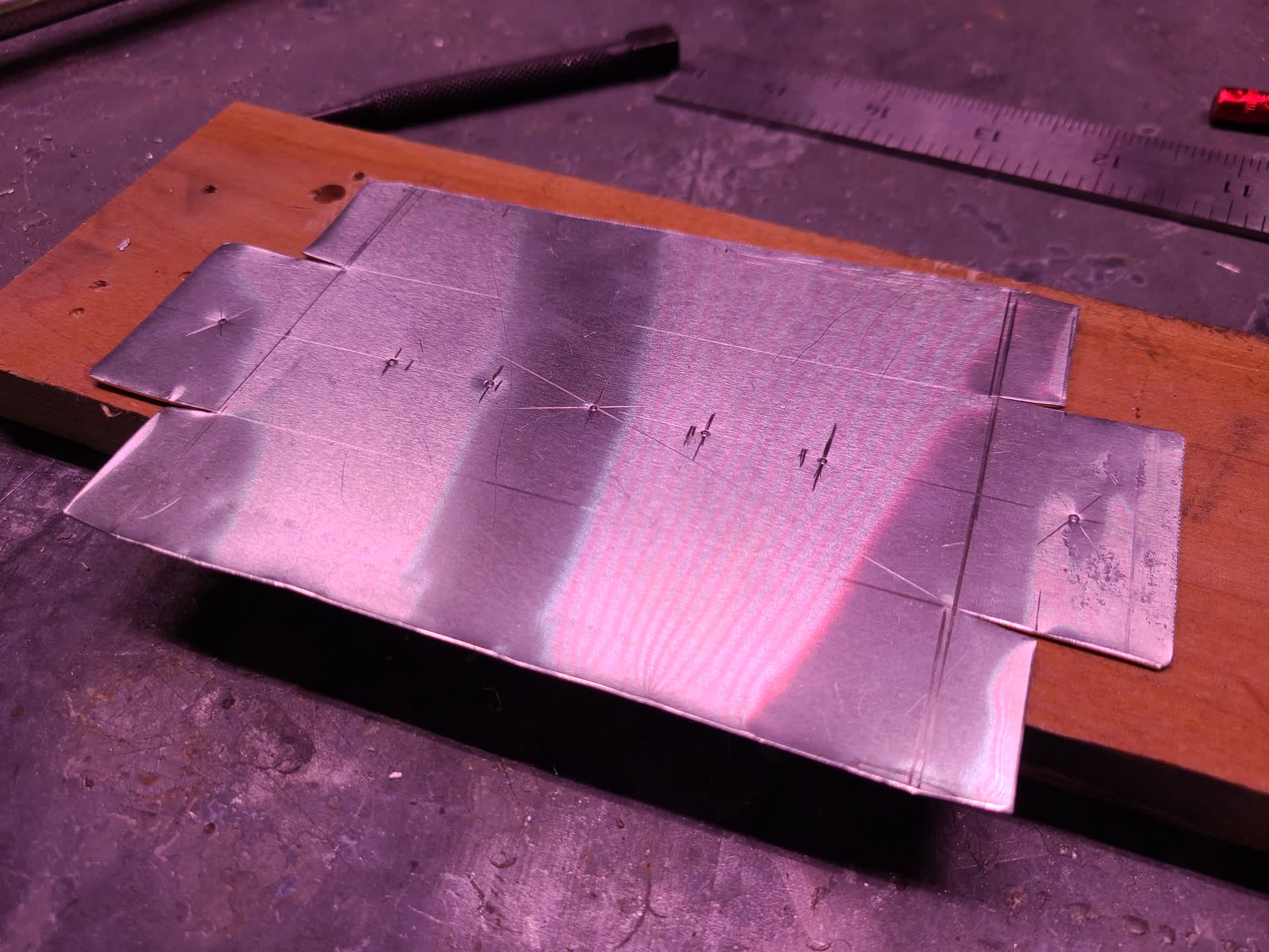 Cut sheet metal ready to bend