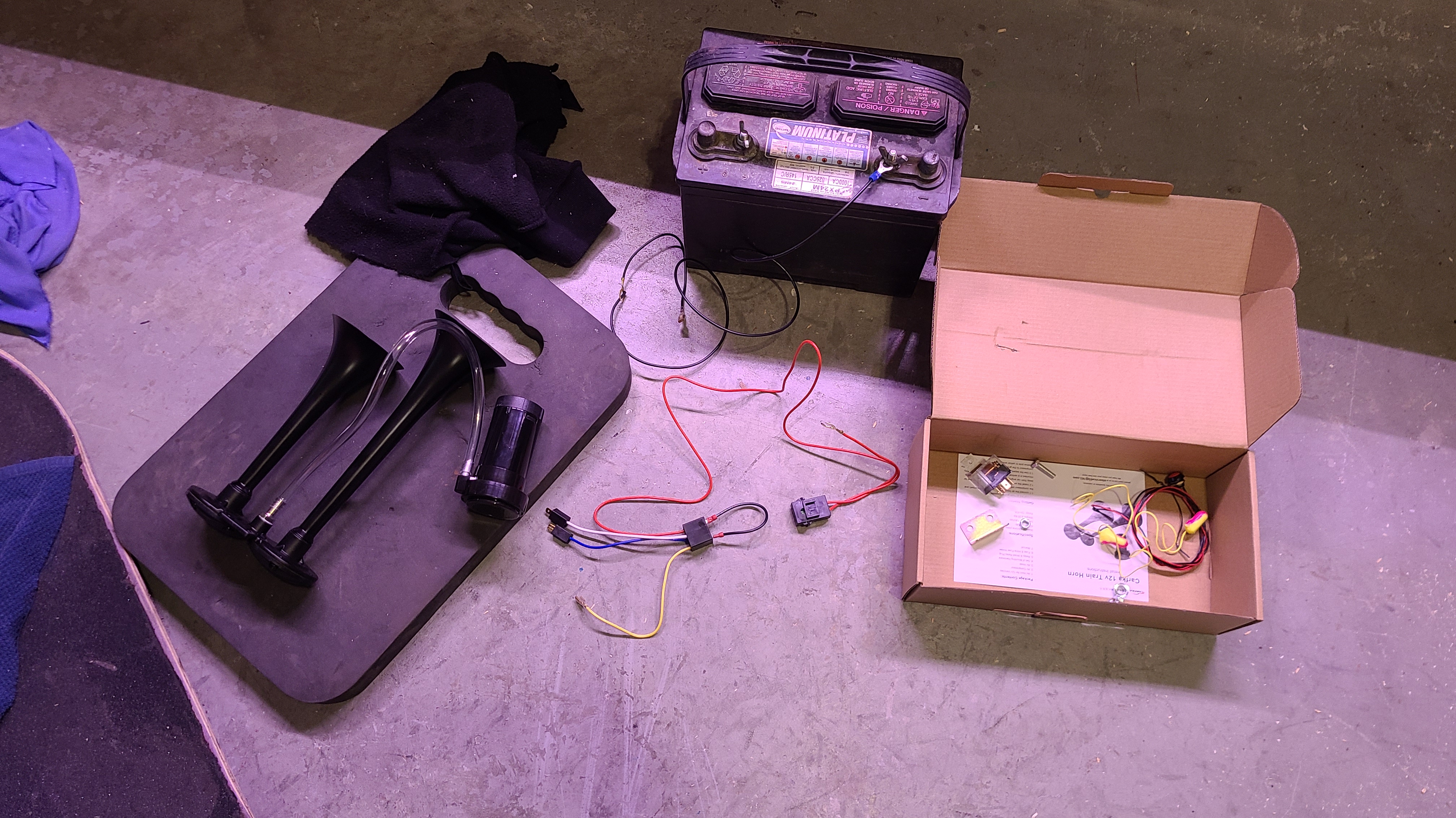 Air horn test setup