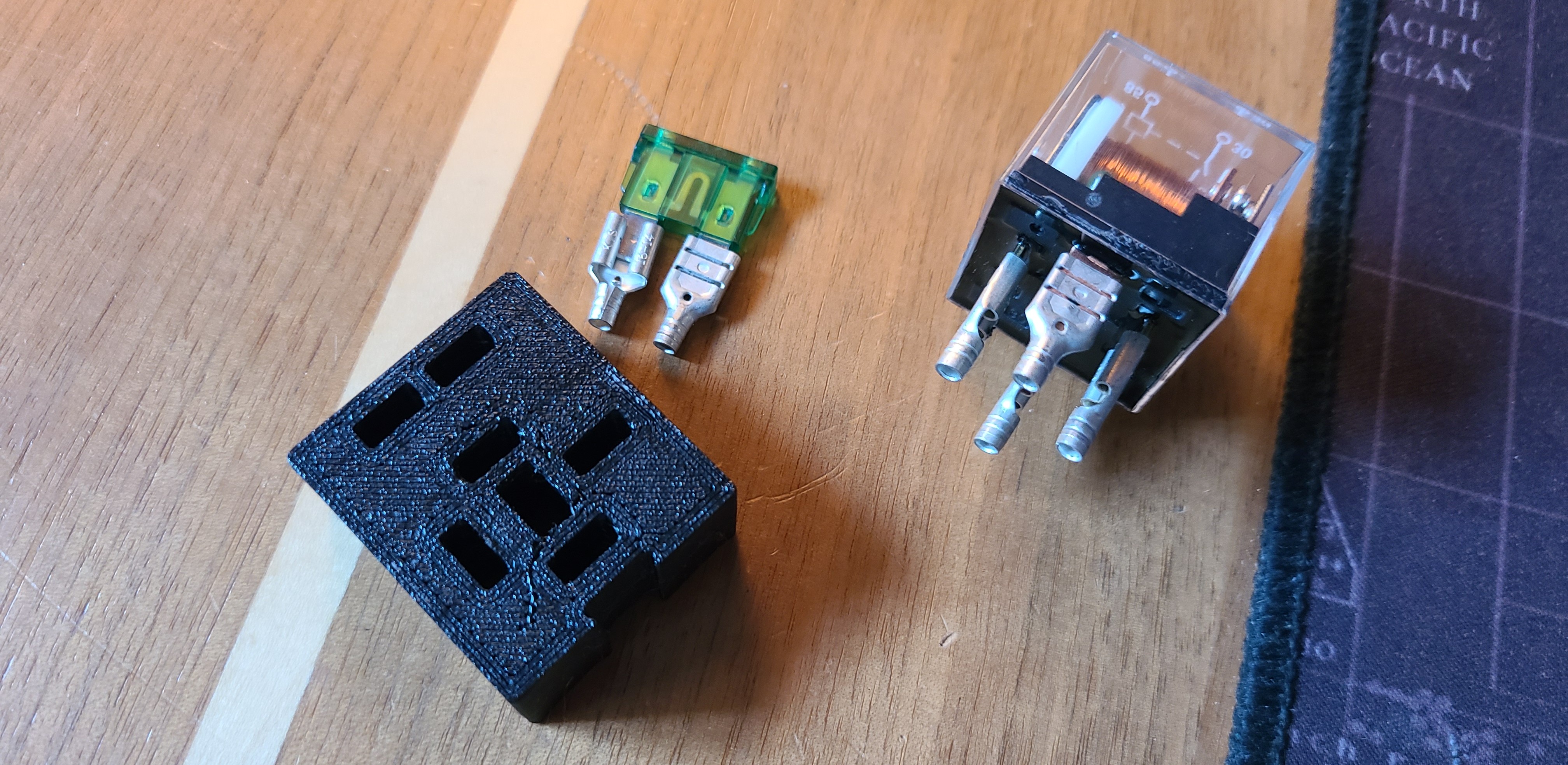 3D printed relay holder