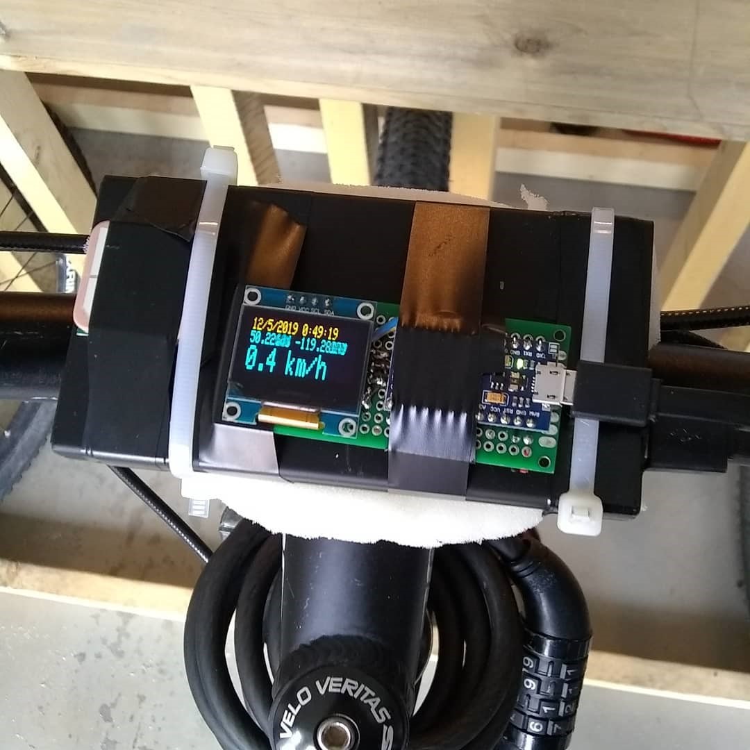 GPS speedometer on bike