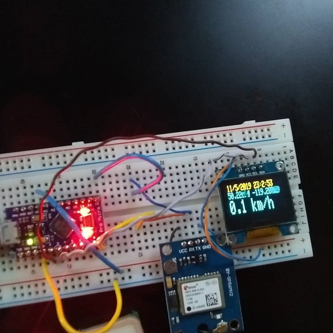 GPS speedometer breadboard