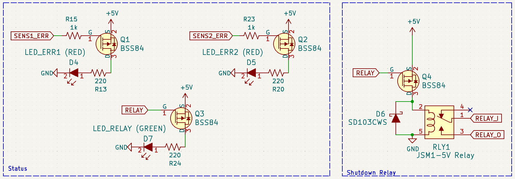 LED and relay driver circuitry