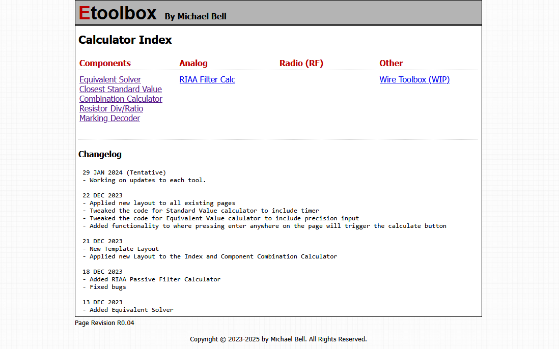 First revision of the index page