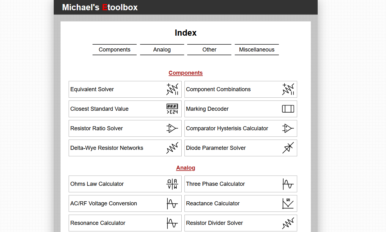 Stylized index page.