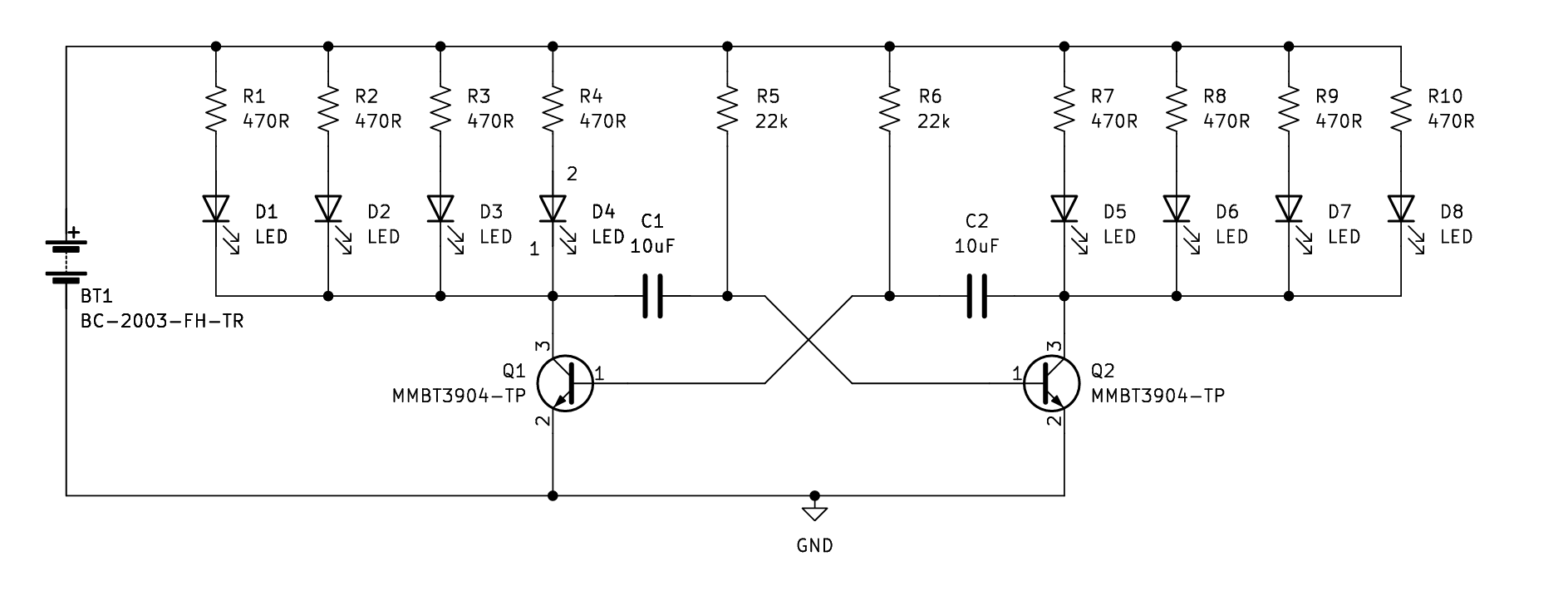 Blinking circuit schematic