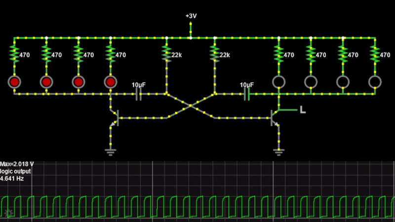 Blinking circuit simulation