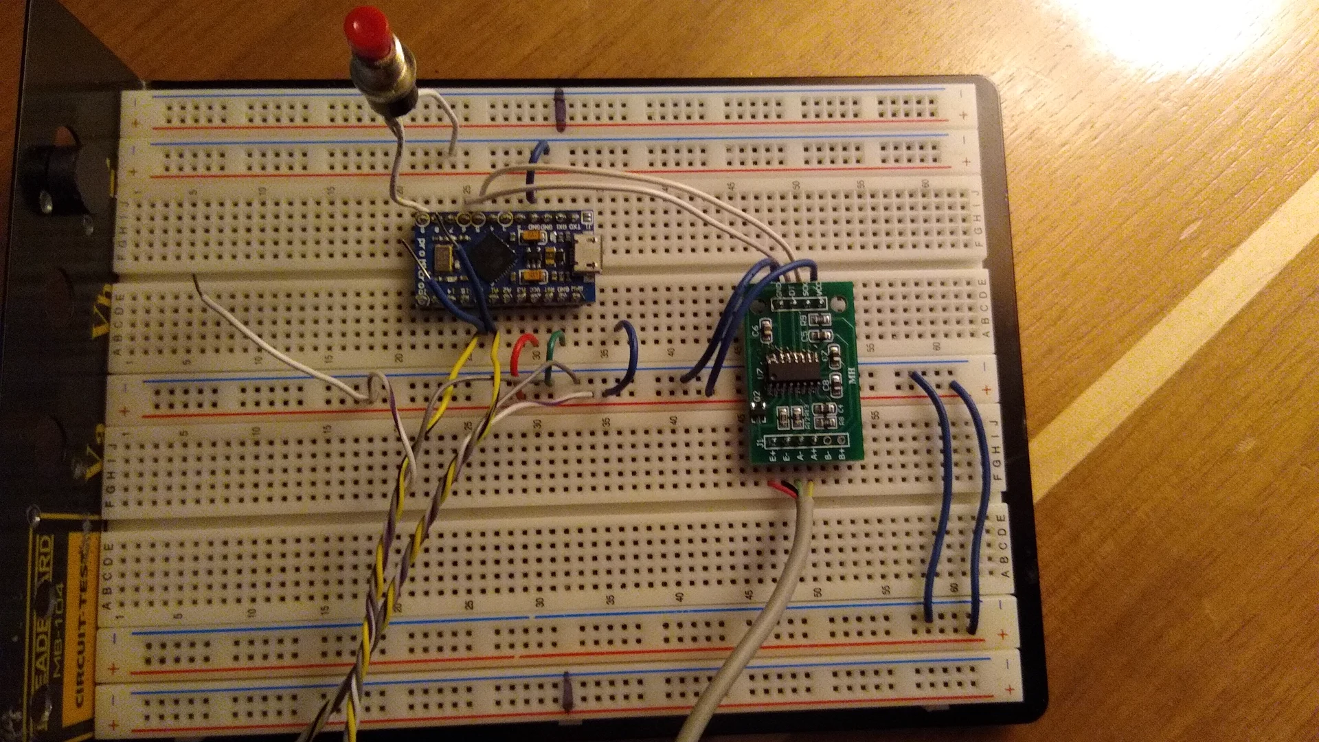 Breadboard prototype of the circuit