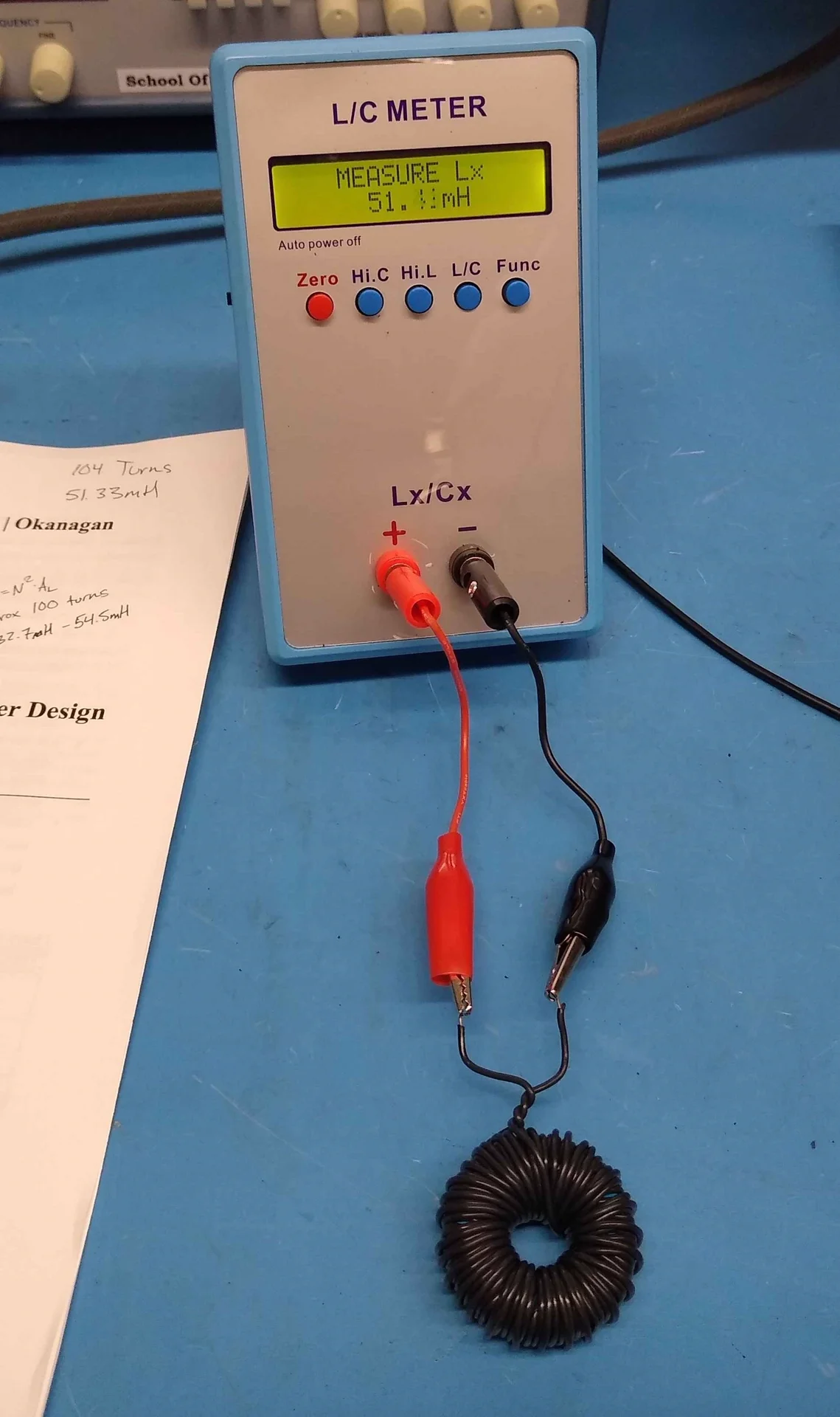 Testing inductors inductance using an LC meter