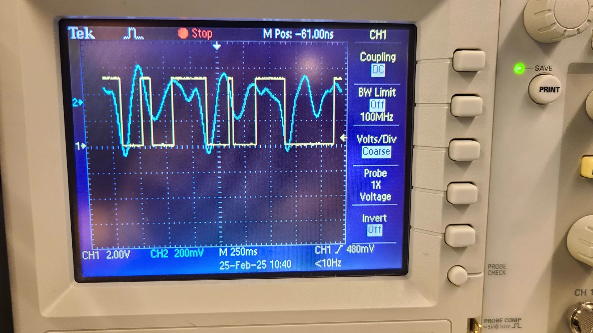Testing the comparator